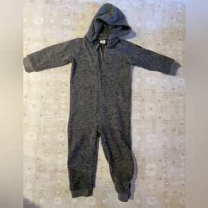 Polarn O Pyret gray onesie bodysuit baby 1-2 years performance fleece